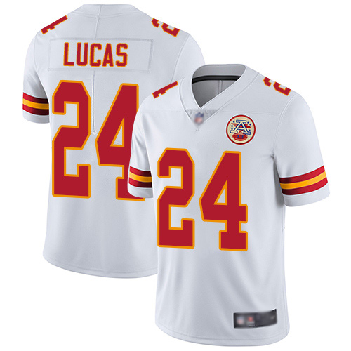 Men Kansas City Chiefs 24 Lucas Jordan White Vapor Untouchable Limited Player Football Nike NFL Jersey